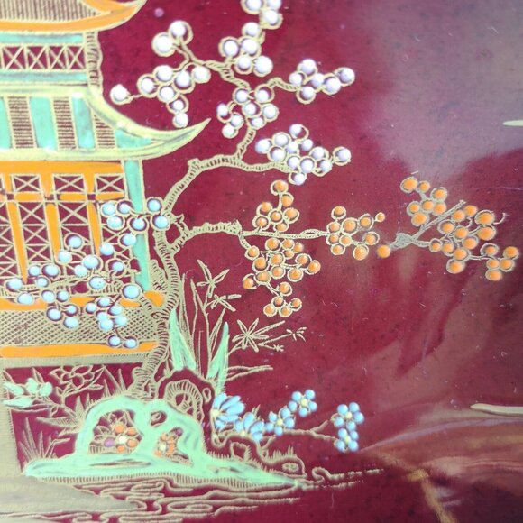 VINTAGE CARLTON WARE ROUGE ROYALE Japanese Mikado SERVING DISH 1930s ART DECO - Picture 7 of 16